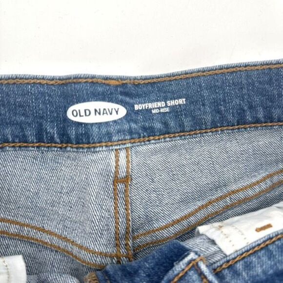 Old Navy Mid Rise Cut Off Blue Ripped Distressed Torn Denim Shorts Size 4 - Picture 3 of 8